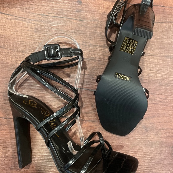 NEW LAST CHANCE SO ME Black Thin Strapped. High Heel Sandals - Picture 1 of 1